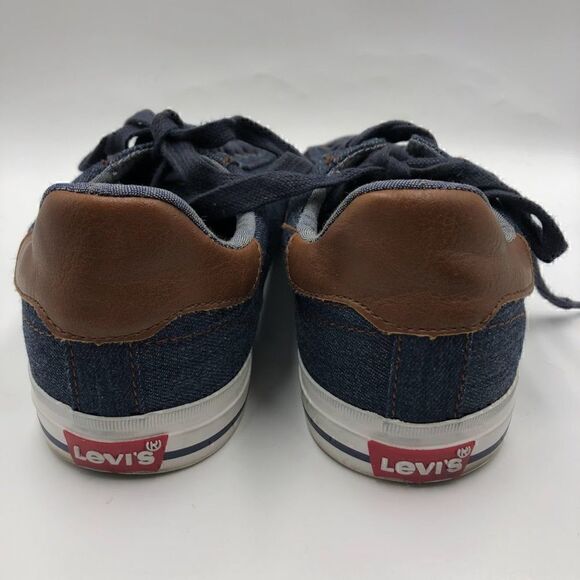 Levi's Men's Blue Denim Sneakers Lace Up Shoes Size 9 Worn Once - Picture 5 of 14